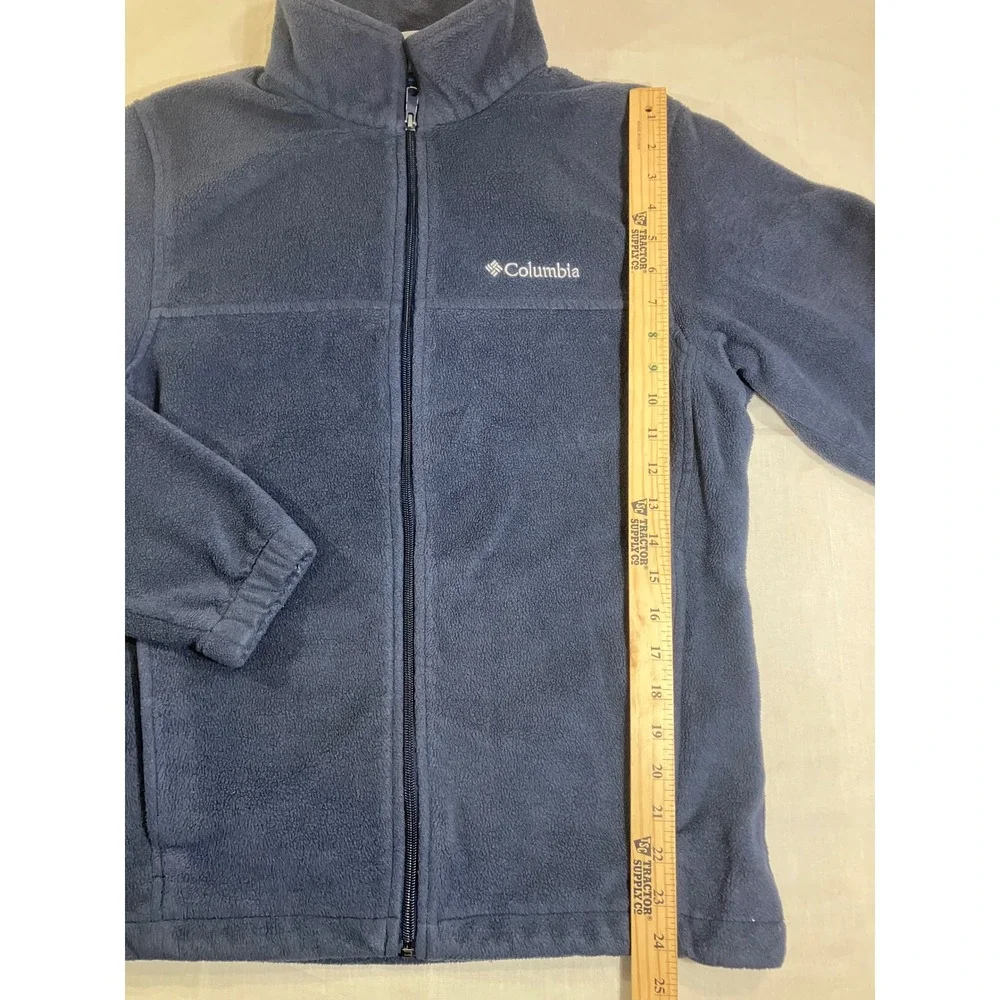 Columbia Mens Navy Blue Full Zip Fleece‎ Jacket Mock Neck Size M 00656-BV0-2011